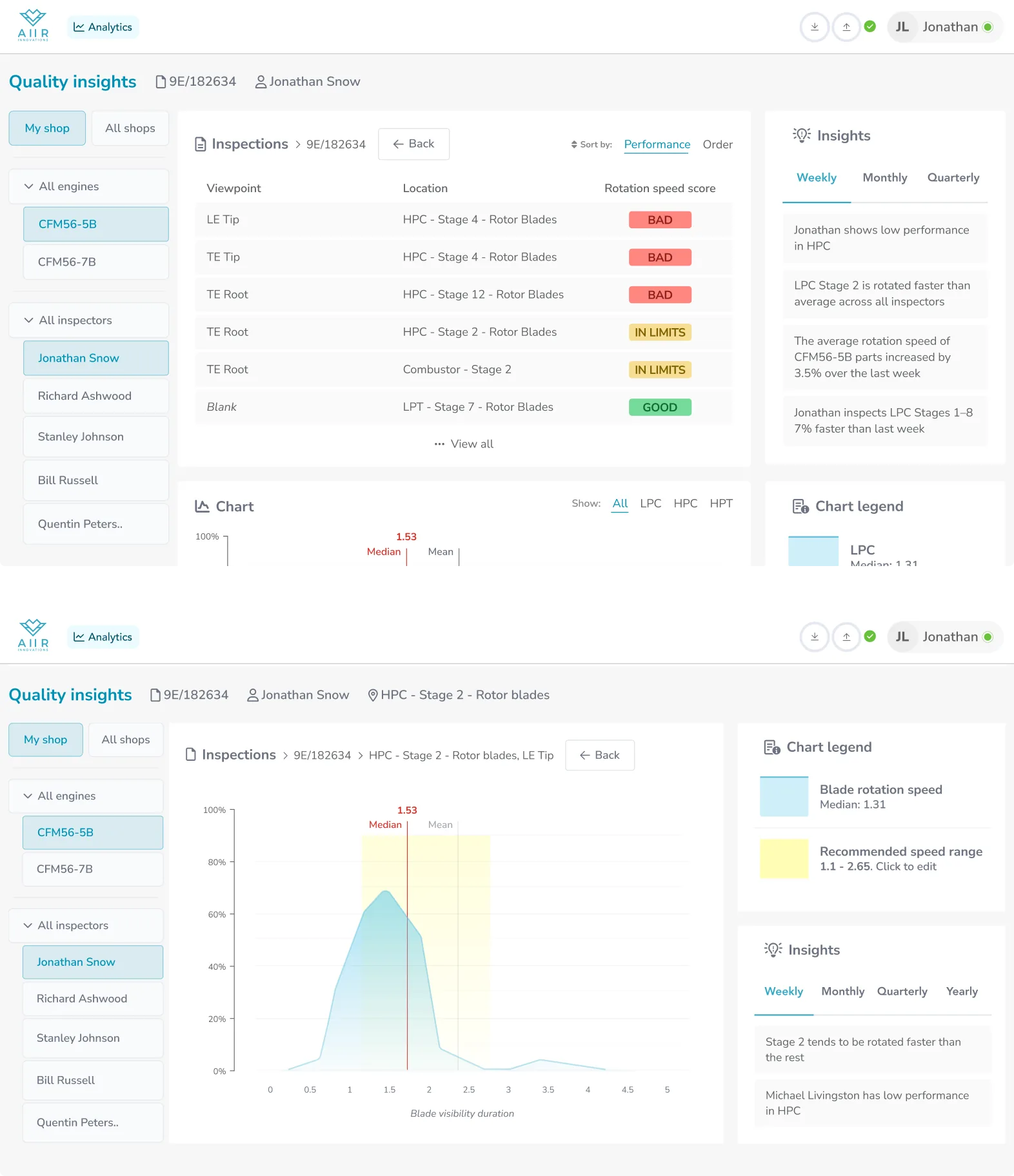 Aiir inspection platform — product screen 1