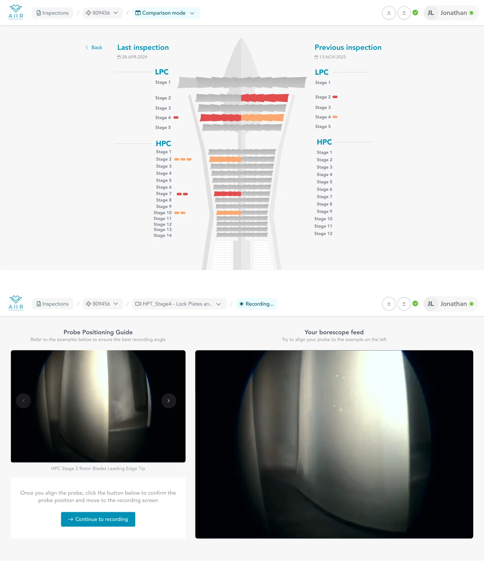 Aiir inspection platform — product screen 2