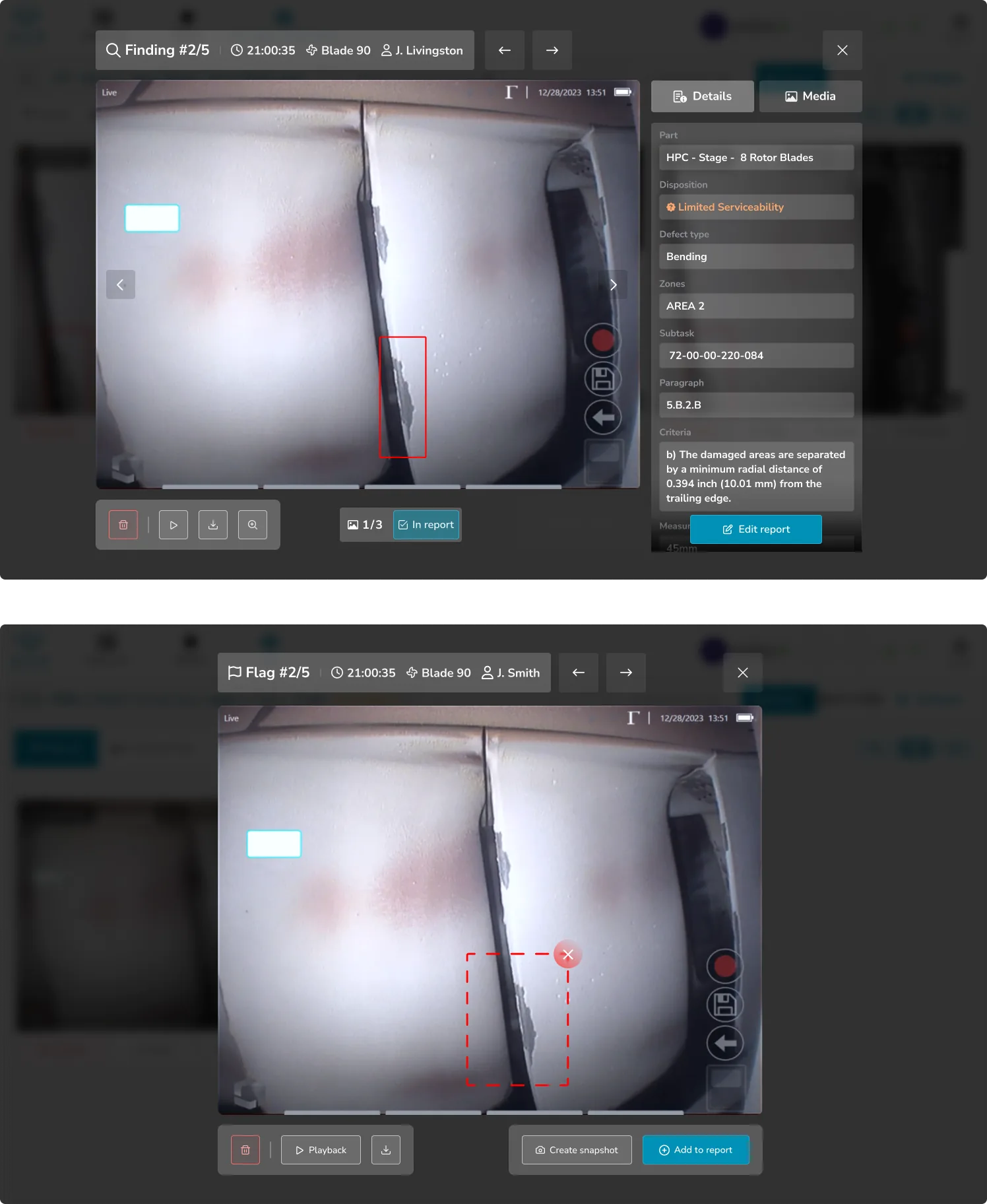 Aiir inspection platform — product screen 3