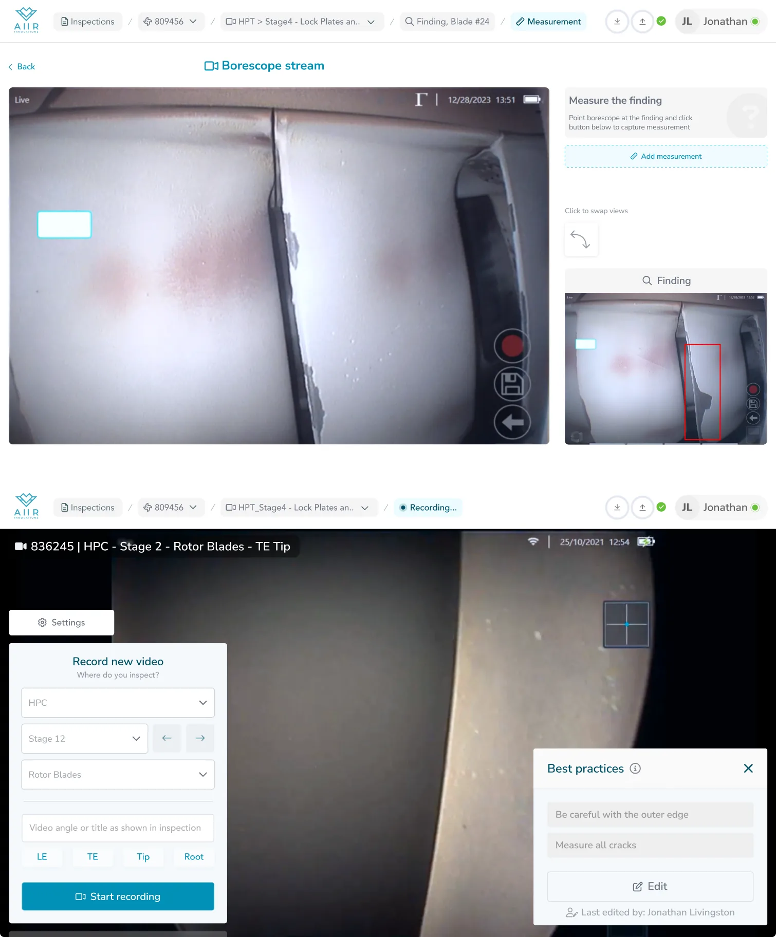 Aiir inspection platform — product screen 5