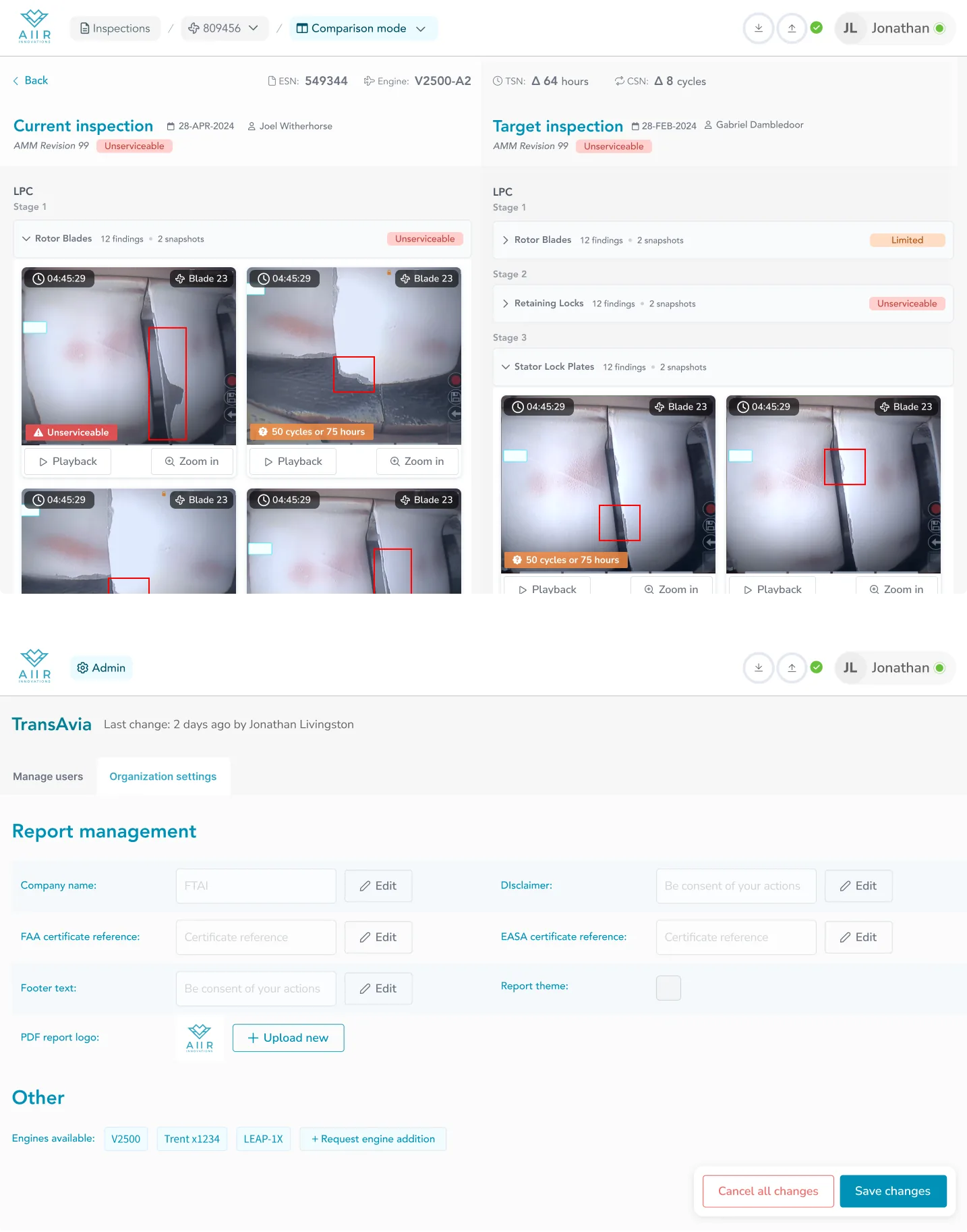 Aiir inspection platform — product screen 7