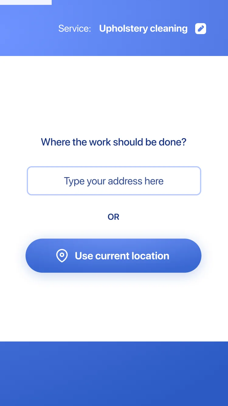 Where should work be done — address entry with map
