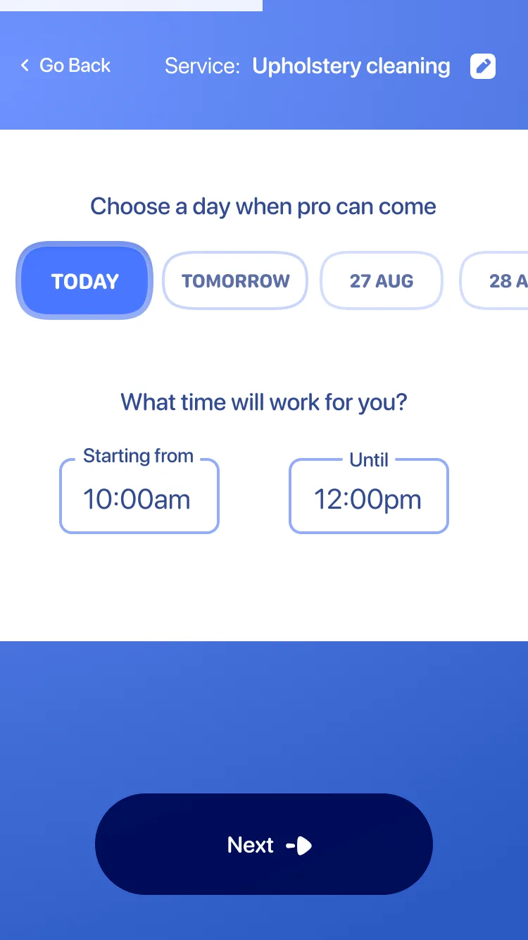 Choose date and time