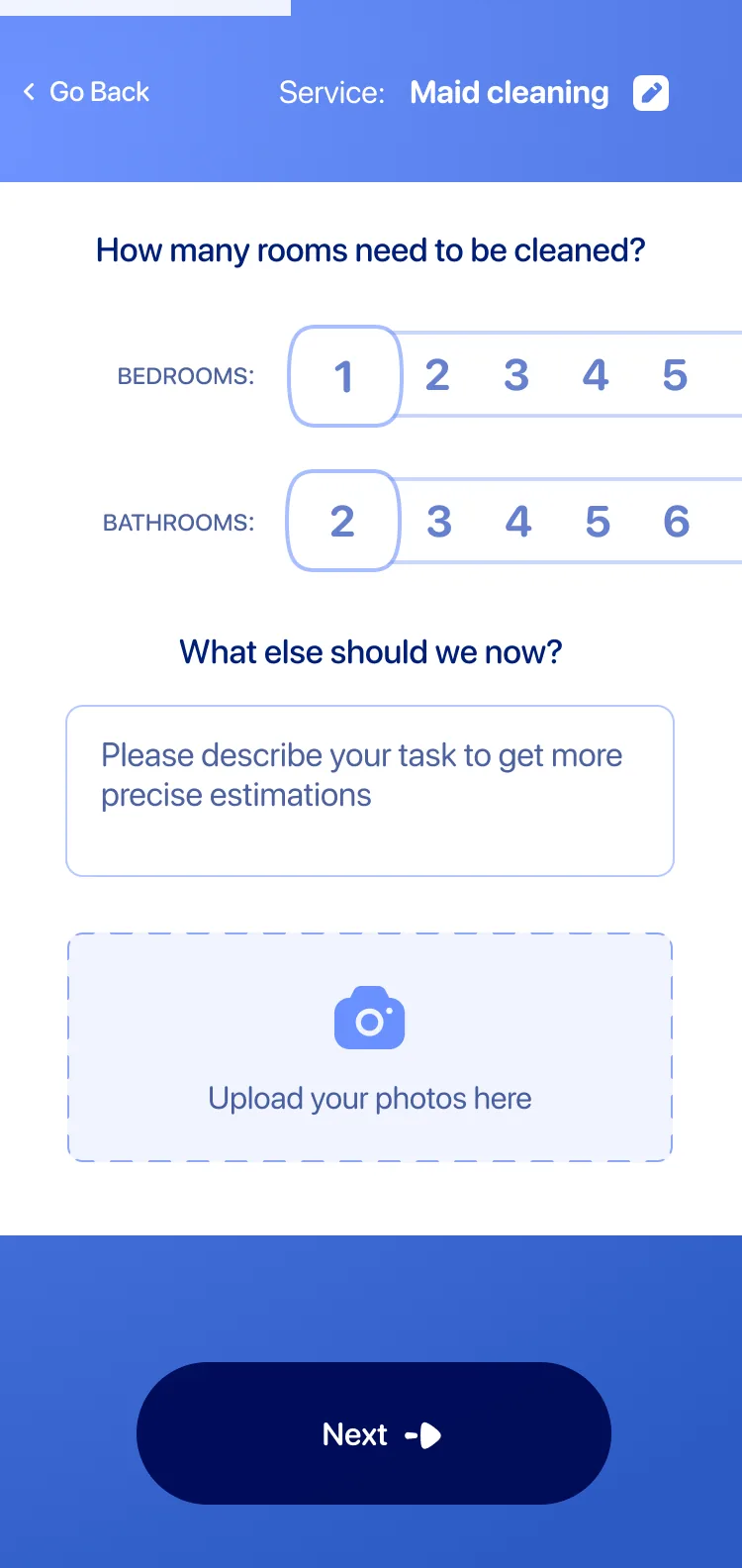 How many rooms — service-specific details